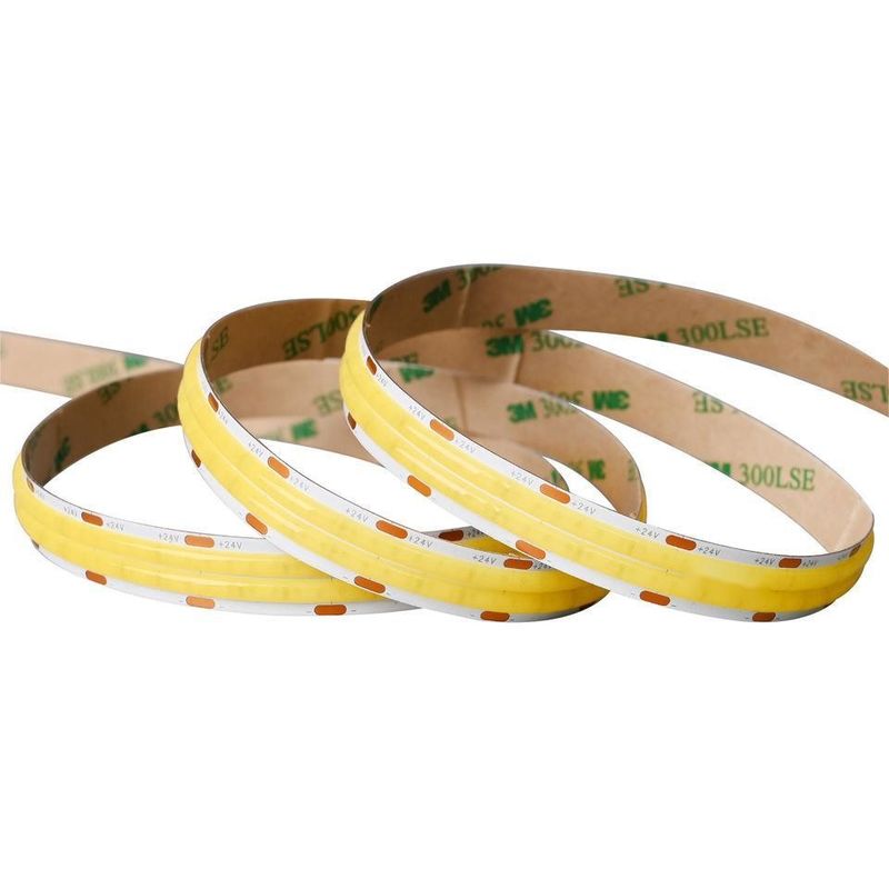 10m/roll Double Lines 600 leds 12v 24v Ra80 12mm โฟกเซบอล COB LED แสงสตรีปยาง