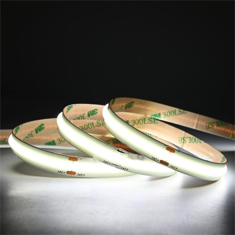 10m/roll Double Lines 600 leds 12v 24v Ra80 12mm โฟกเซบอล COB LED แสงสตรีปยาง