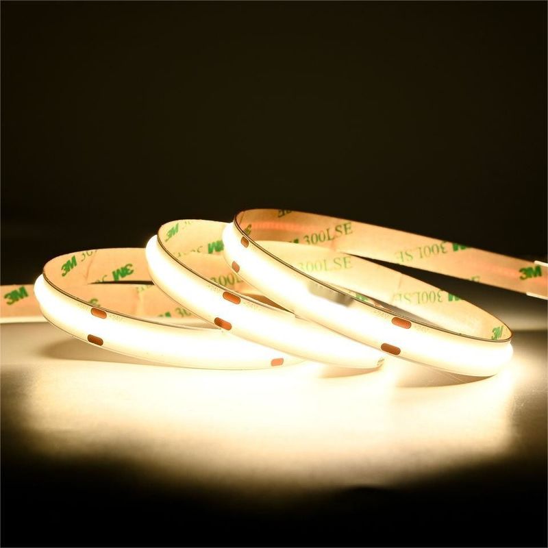 10m/roll Double Lines 600 leds 12v 24v Ra80 12mm โฟกเซบอล COB LED แสงสตรีปยาง