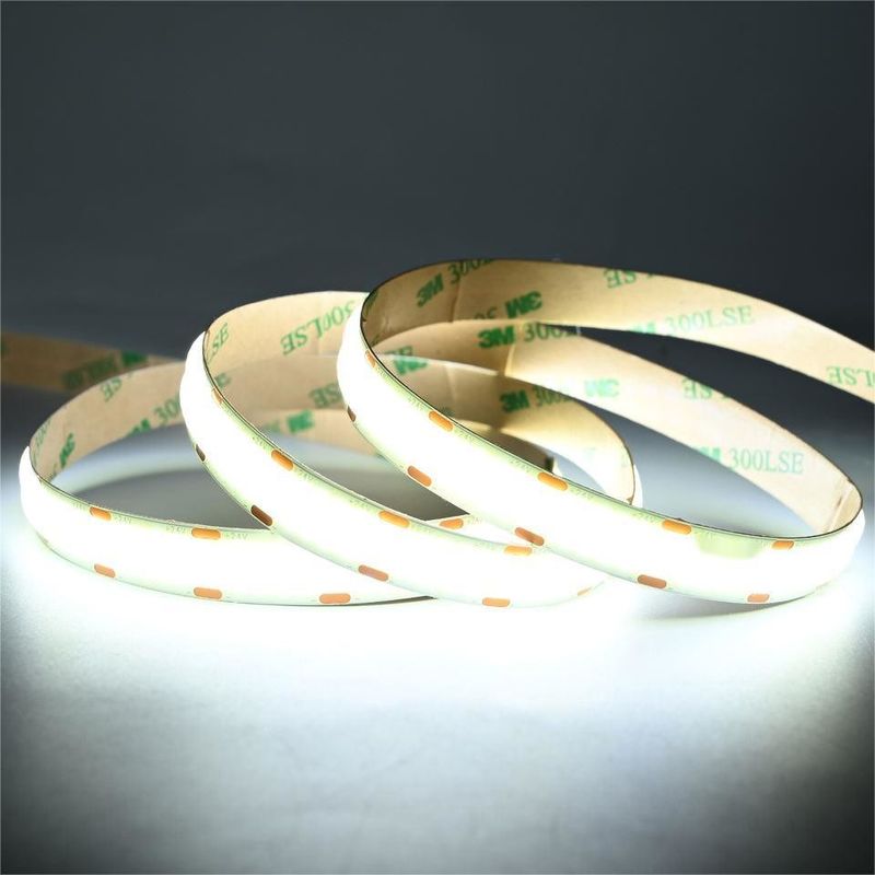 10m/roll Double Lines 600 leds 12v 24v Ra80 12mm โฟกเซบอล COB LED แสงสตรีปยาง