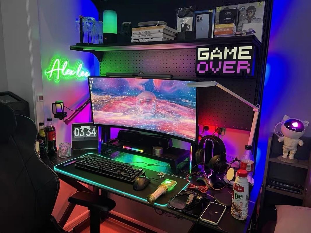 ไฟเกมส์ ห้องรับแขก โคมคลุมแสง Rgb ตกแต่ง ไฟกลางคืน ติด LED ลุมพื้น