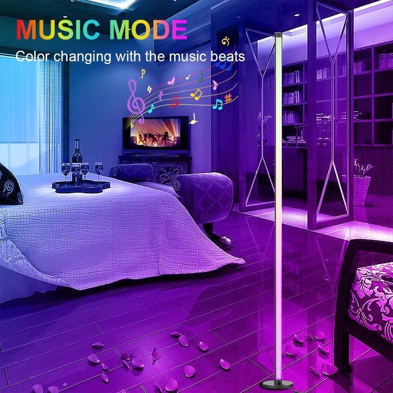 ไฟเกมส์ ห้องรับแขก โคมคลุมแสง Rgb ตกแต่ง ไฟกลางคืน ติด LED ลุมพื้น