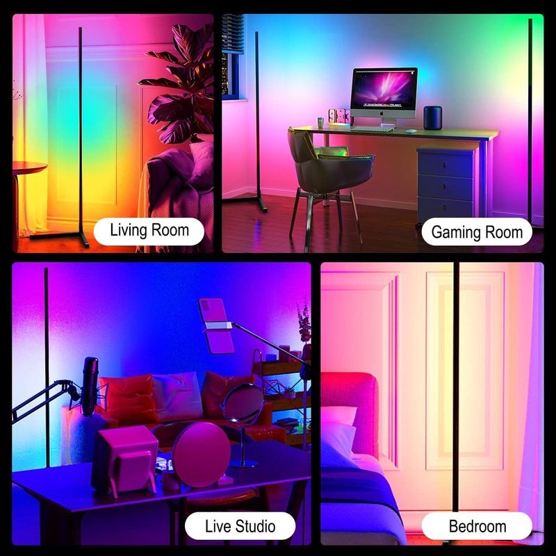 ห้องนอน RGB IC ไฟเกม ห้องนั่งเล่น อารมณ์สภาพอากาศ ไฟยืน LED ลมพื้นมุม