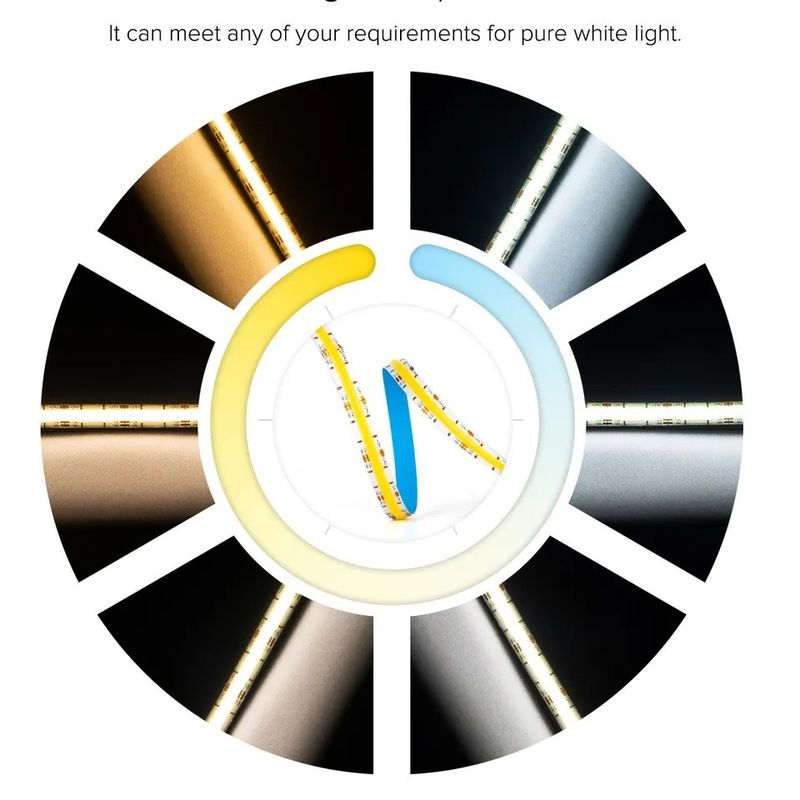 สาย LED COB ที่สามารถดับเบาได้ 12V 24V W WW 2700K 6000K สําหรับกระเป๋าไฟกระเป๋าไฟ 5M 16.4ft ยาว