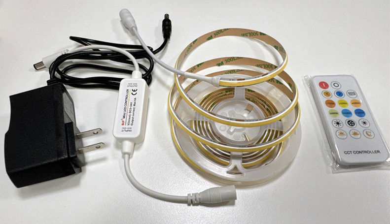 DC 24V Landscape 2m 560 LEDs COB ชุดสตรีป LED ที่สามารถดับได้ พร้อมเครื่องควบคุมและตัวปรับ