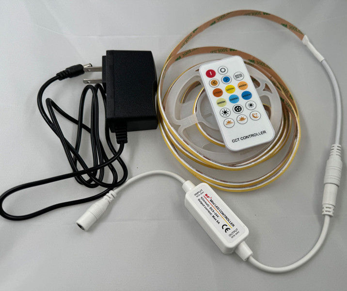 DC 24V Landscape 2m 560 LEDs COB ชุดสตรีป LED ที่สามารถดับได้ พร้อมเครื่องควบคุมและตัวปรับ