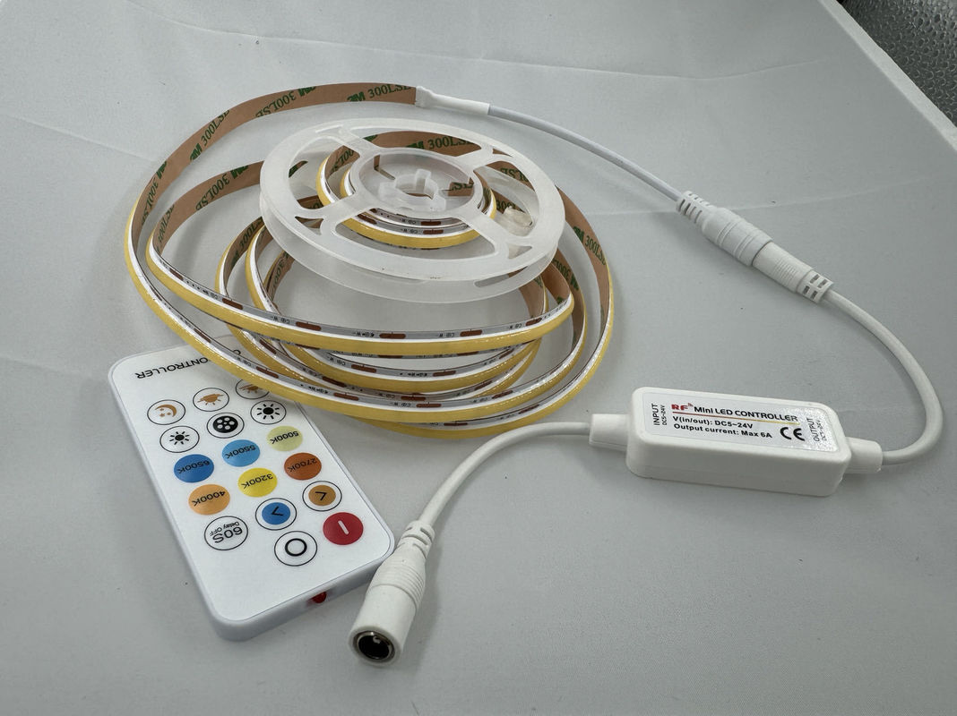 DC12V/24V ความแรงกดไฟเข้า LED Strip Kit พร้อมไฟ COB ที่สามารถดับได้ และ Driver ที่ฉลาด