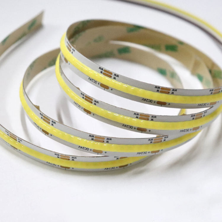 IP20 100lm 10W 24V FCOB สามารถปรับสีขาว RA90 560LEDS COB LED Strip PCB ขนาดหนากว่า