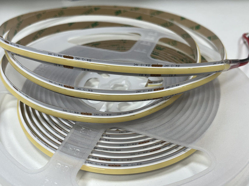 IP20 100lm 10W 24V FCOB สามารถปรับสีขาว RA90 560LEDS COB LED Strip PCB ขนาดหนากว่า