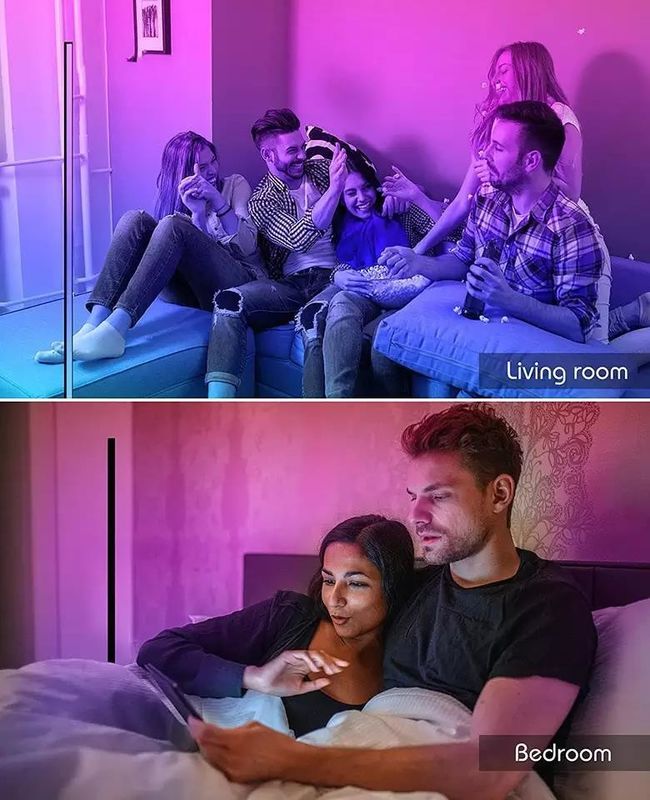 RGB สีสัน Remote Control แสง LED floor Lamp ตัวอย่างฟรีสําหรับแสงสว่างห้องนอน