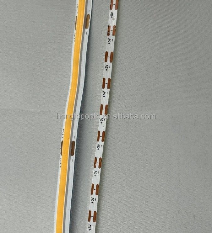 โคมไฟ ประสิทธิภาพแสง 90lm/w 1000lm Super Narrow COB LED Strip Lights 3mm 400LEDs/m