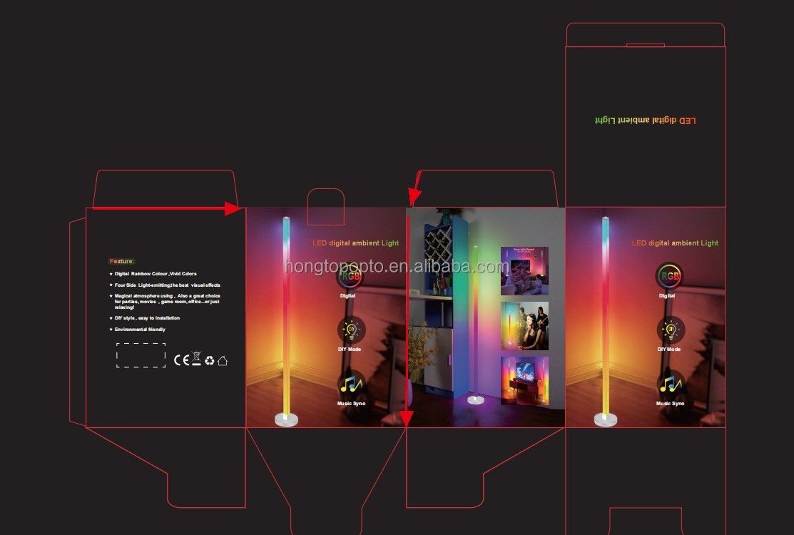 35*35*450mm RGB สีดีโอ ดาว LED ระยะไกลสําหรับห้องนอน