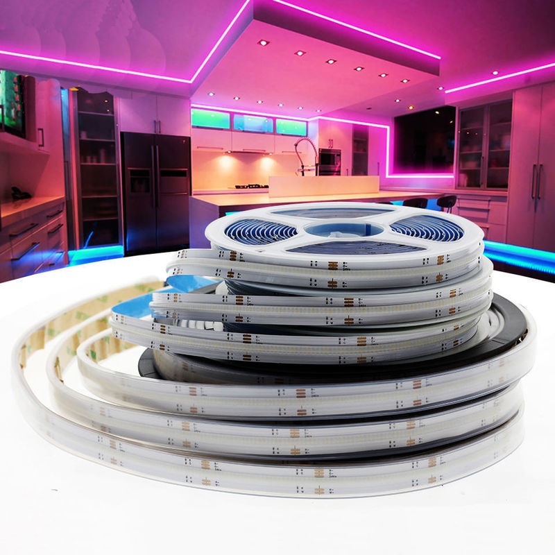90 Ra CRI COB RGB LED Strip Light กันน้ํา 12V 24V สําหรับบริการแก้ไขแสง