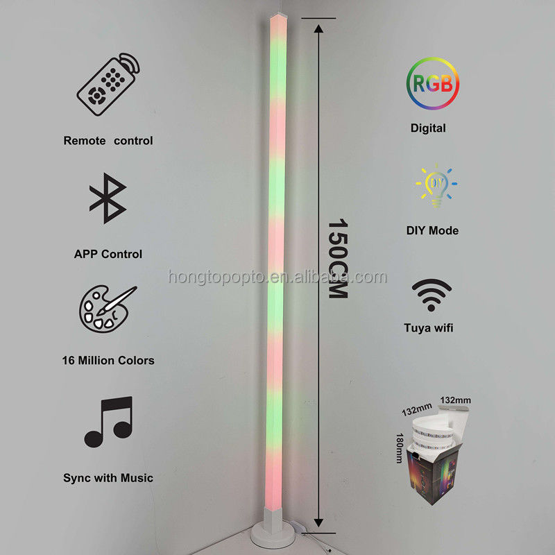 บรรยากาศ Smart Bluetooth Led Floor Lamp พร้อม USB Port และไฟพื้นที่ยืนที่สามารถดับได้