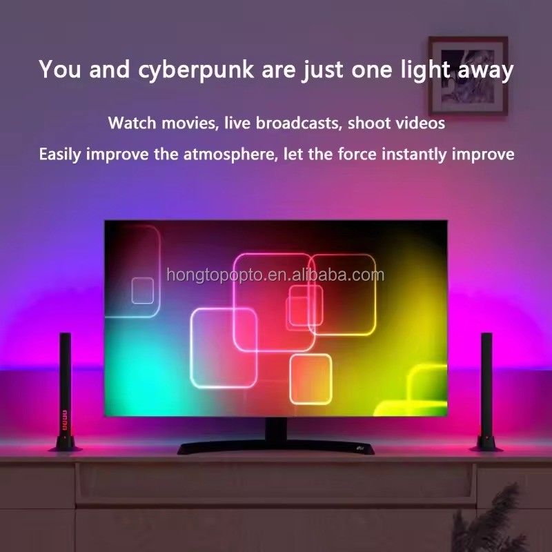 ดนตรีที่มีสีสัน สภาพแวดล้อม ไฟ LED บาร์ บรรยากาศห้องเล่น ไฟห้องเล่น ดนตรี RGB ไฟจังหวะ