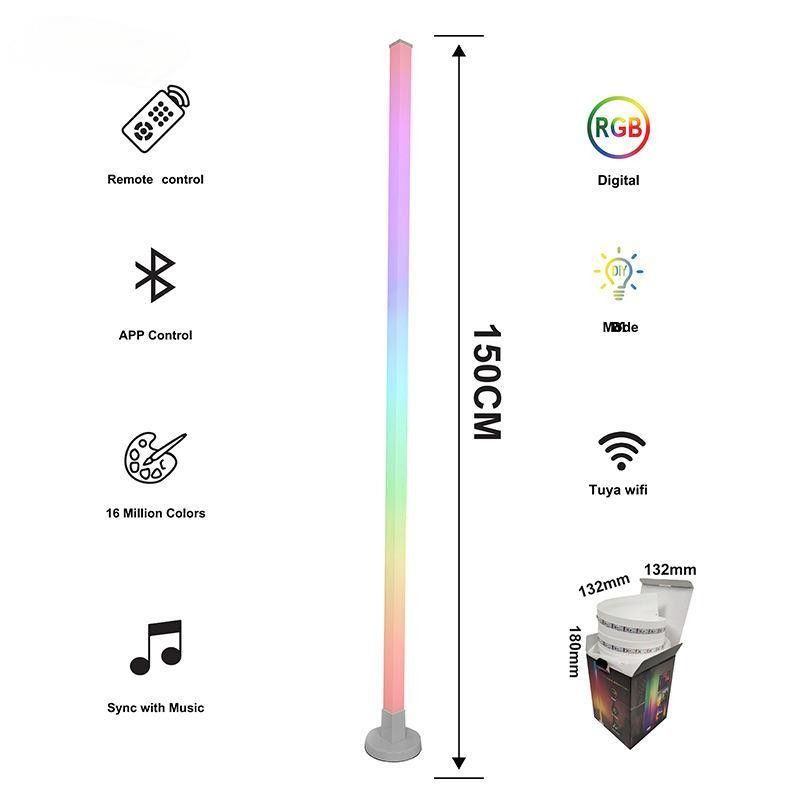 โลหะกระจกเงา แปลงพื้นรอบ 150cm สีสัน Remote Control แปลงพื้นสําหรับห้องนอน