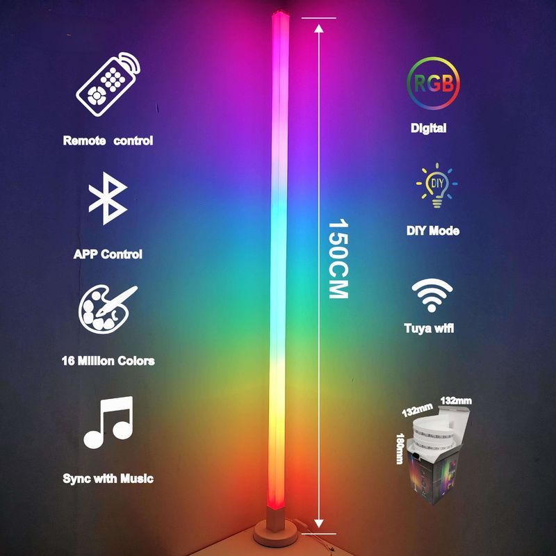 โลหะกระจกเงา แปลงพื้นรอบ 150cm สีสัน Remote Control แปลงพื้นสําหรับห้องนอน
