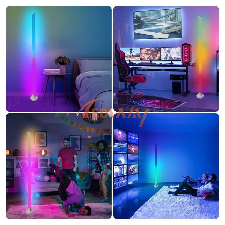 โลหะกระจกเงา แปลงพื้นรอบ 150cm สีสัน Remote Control แปลงพื้นสําหรับห้องนอน