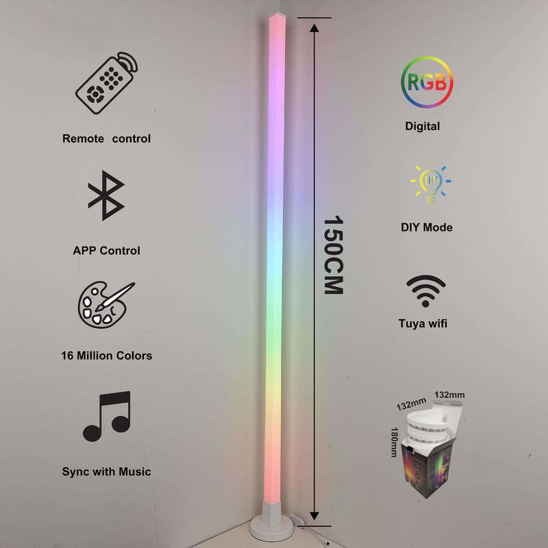 2024 Atmosphere Smart Home Light Rgb Led Floor Lamp พร้อมฐานเหล็กและรีโมทคอนโทรล