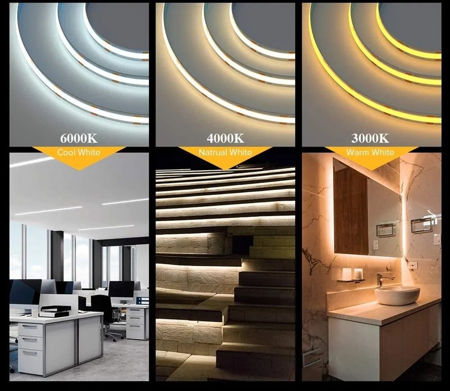 ไฟฟ้าภายใน สาย LED สีขาวอบอุ่น COB ขนาด 8 มม