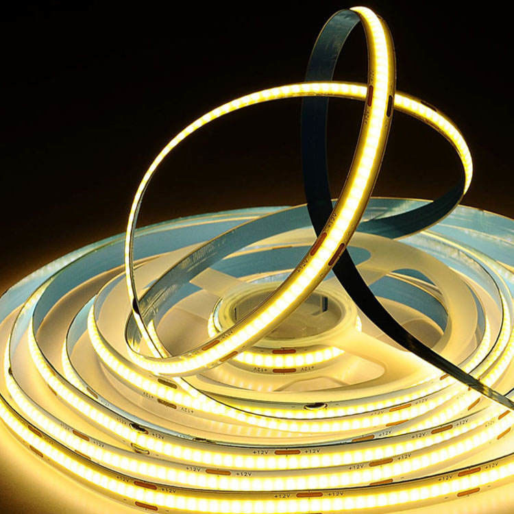ไฟสว่างสูง 1000lm COB LED Strip Light สําหรับ 12V 24V โซลูชั่นแสงยืดหยุ่น