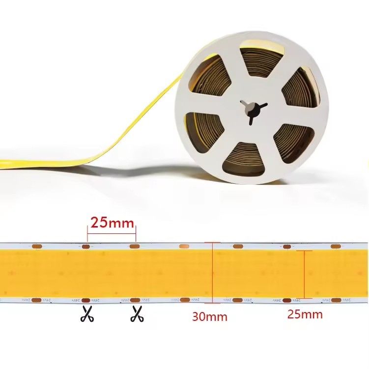 COB LED Strip Super Wide 30mm 1600chips 40W/M 2700k 3000k 6500k DC24V สําหรับโครงการเพดาน