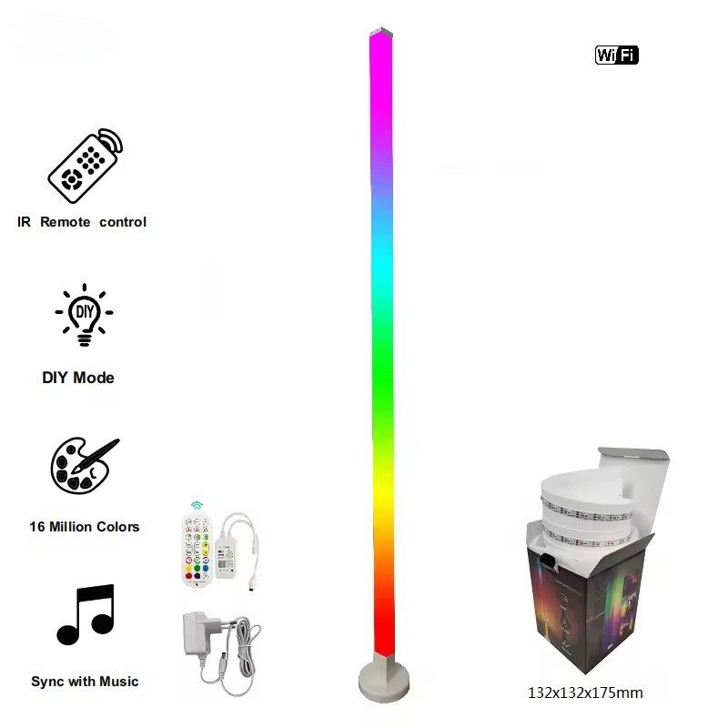 1.5M ASB Smart Home LED Strip พร้อม IR Remote Control และ RGBIC เพลงสําหรับโคมไฟมุมพื้น