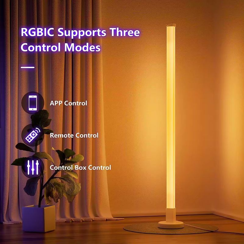 RGBIC Bluetooth Tuya WiFi Smart App แหล่งไฟฉายมุม LED สําหรับห้องนั่งเล่น 35*35*1500mm