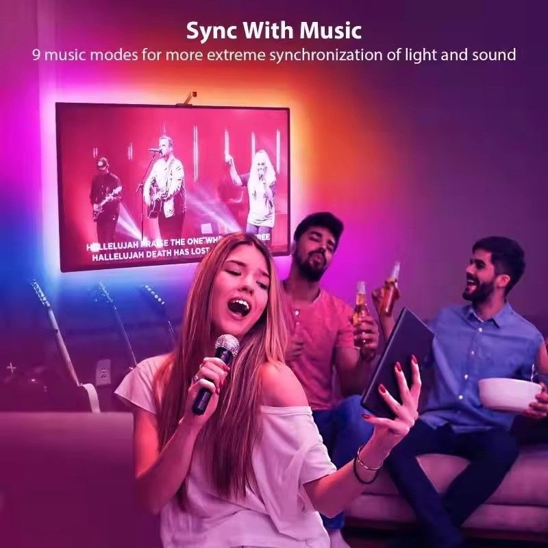 55-65 นิ้ว Alexa Google Home Ambient Smart App Wifi Immersion TV LED Backlights 3.8m 12.5ft ROLL พร้อมกล้อง