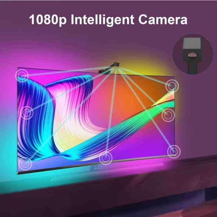 RGB Decor Bar LED Smart TV Backlight แผ่นไฟ พร้อมกล้อง IP20 3.8m 12V สําหรับทีวี