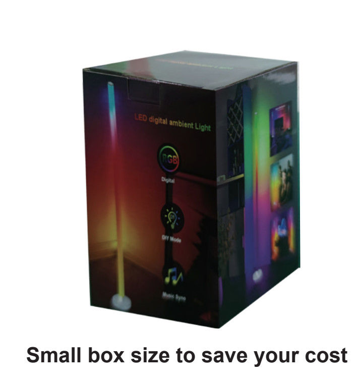 วัสดุส่วนตัวของหลอดไฟ ABS 5V DC Input RGBIC Corner Standing Lamp App ไฟบ้านฉลาด