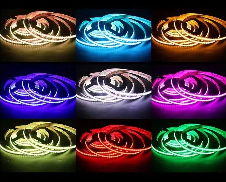 RGB 756LEDs COB Led Strip 12V 24V 5M ด้วยอุณหภูมิการทํางาน 90 Ra และ -45 50C