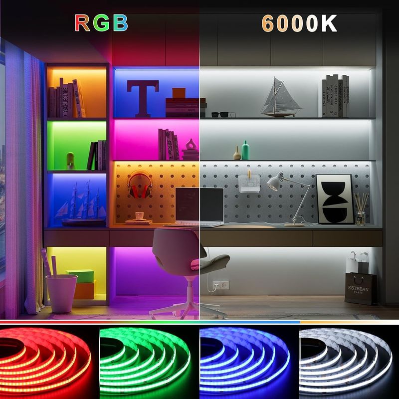 100lm/w หลอดประสิทธิภาพแสง RGBW 784leds สมาธิ COB LED Strip สําหรับตกแต่งบ้าน