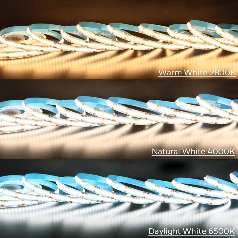 50000 ชั่วโมง อายุการใช้งาน RGBCCT COB LED Strip Light สําหรับห้องนั่งเล่นและห้องนอน