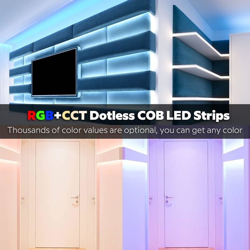 COB LED เส้นไฟเส้นตรง 21W / M 840leds / M DC24V ดี RGBWW RGBW RGBCCT 3000K 6000K
