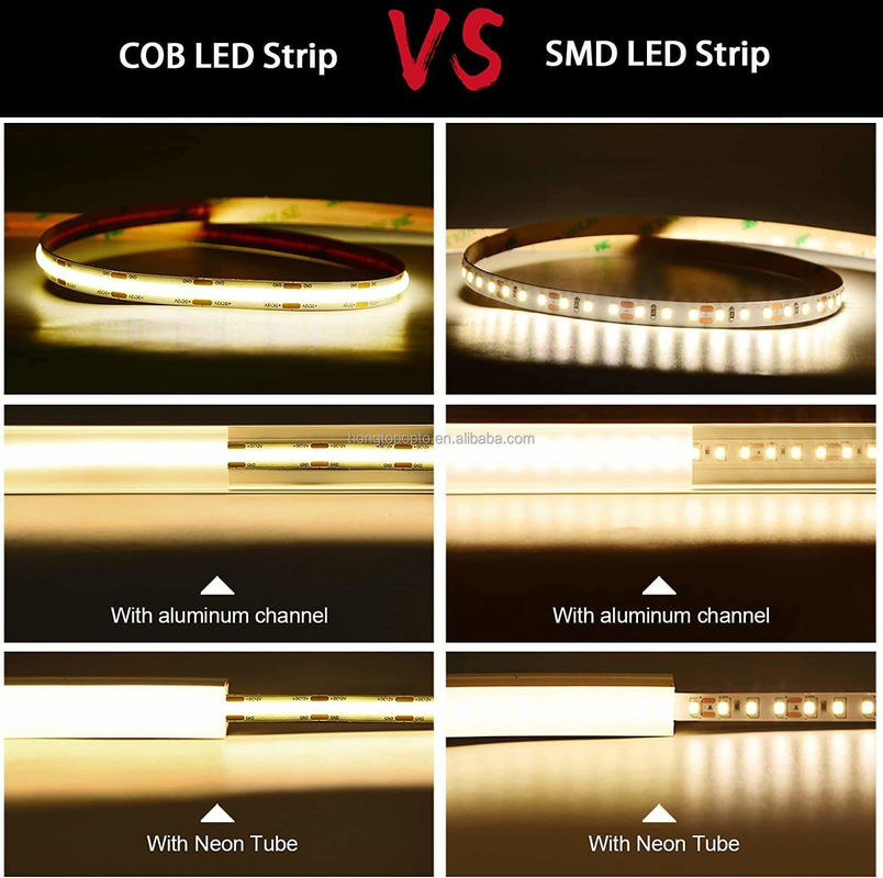 DC24V COB320 CRI80 เทป LED ความสว่างสูง 2 ปี สําหรับตกแต่งภายในภายนอก
