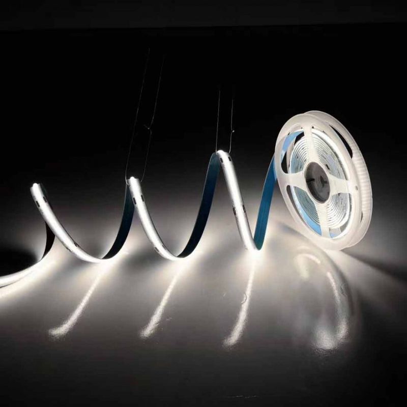 ประหยัดพลังงาน IP20 COB LED Strip Light 8mm PCB 300 ชิปต่อเมตร พร้อมแสง 800lm